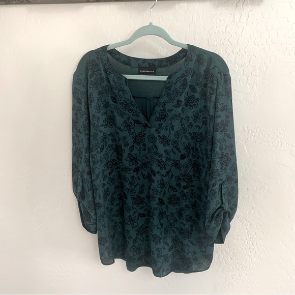 Fortune & Ivy Tops Fortune Ivy Mixed Material Blouse Poshmark